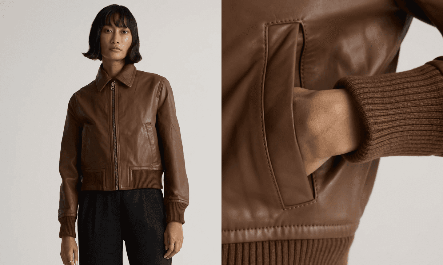 Quince 100% Washed-Leather Bomber Jacket