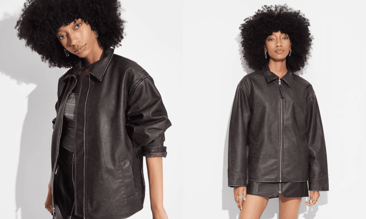 Target Faux-Leather Oversized Bomber Jacket