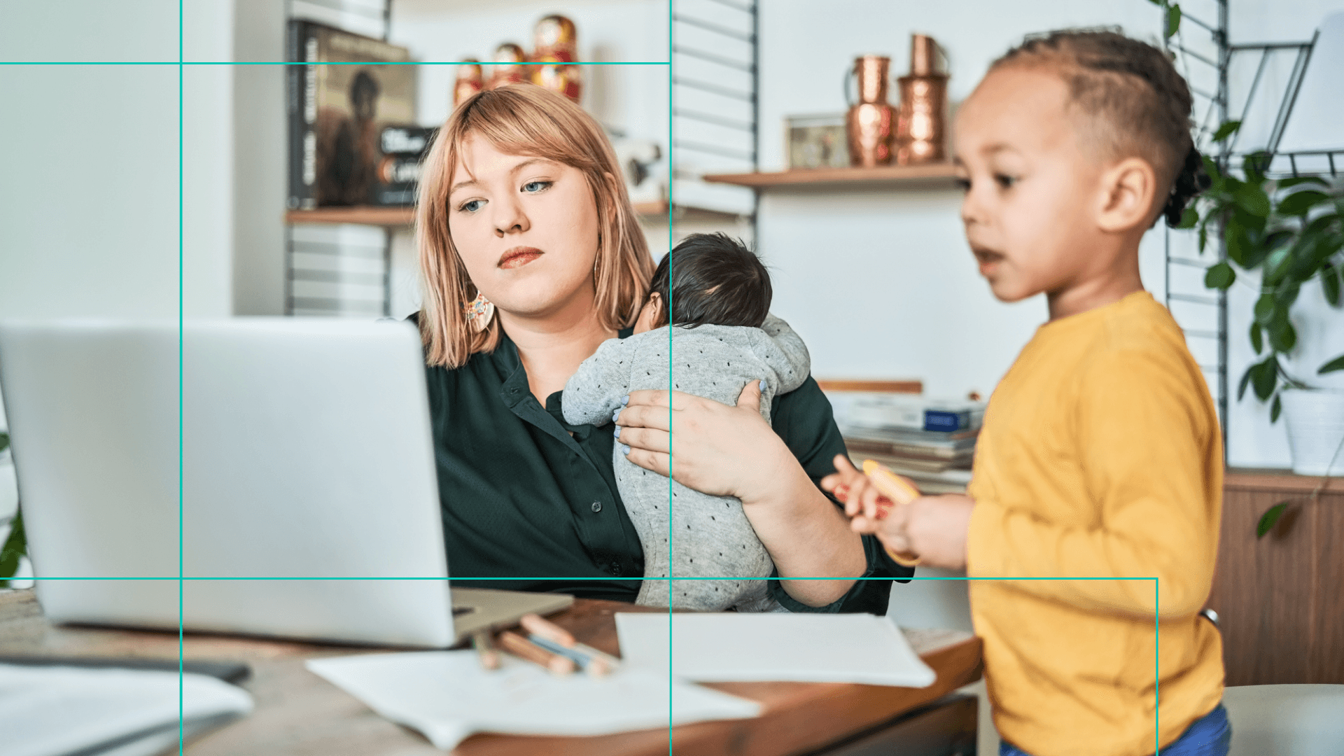 mother with two kids