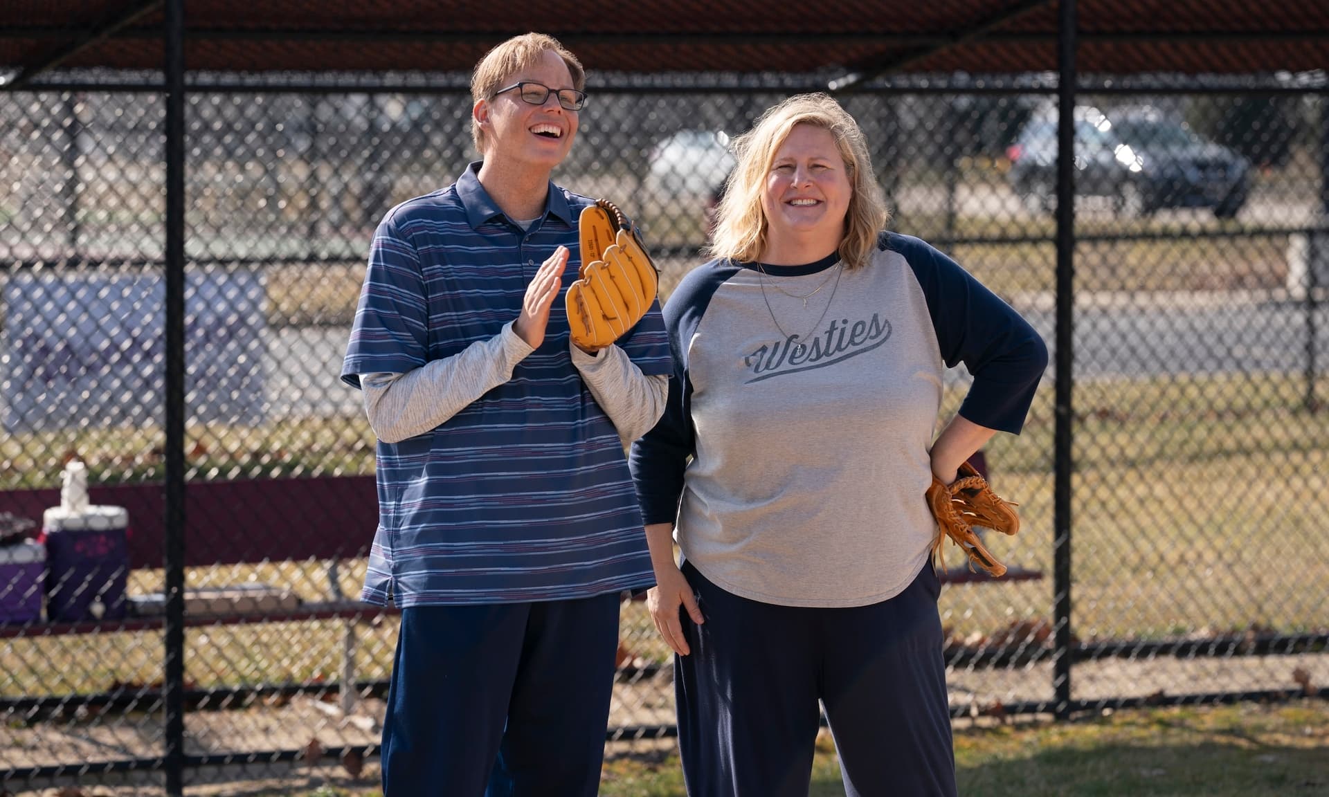 Jeff Hiller and Bridget Everett in Somebody Somewhere