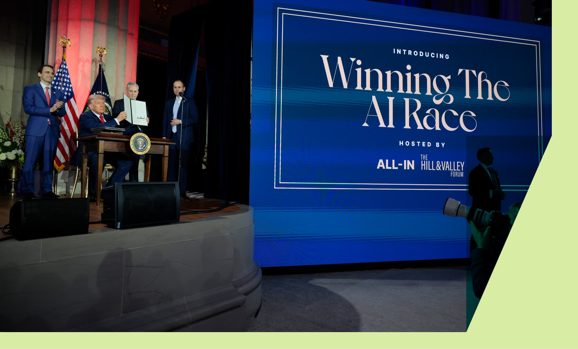 Trump signs AI executive orders at event