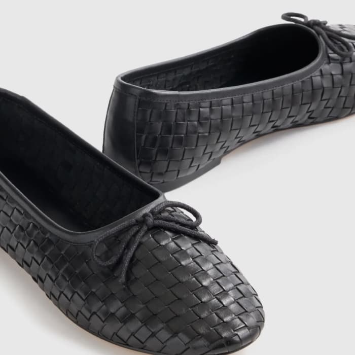 Quince Italian Leather Handwoven Ballet Flat
