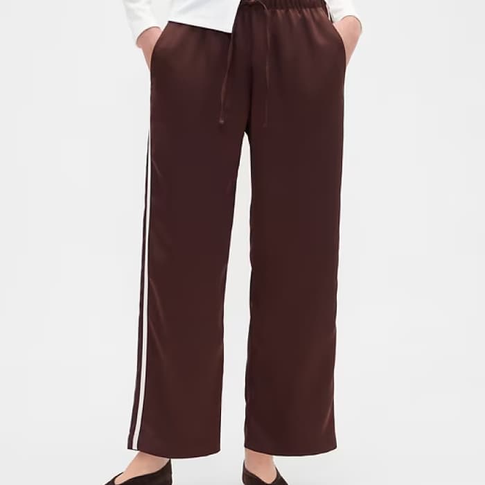 Gap Factory Relaxed Straight-Leg Stripe Satin Pants