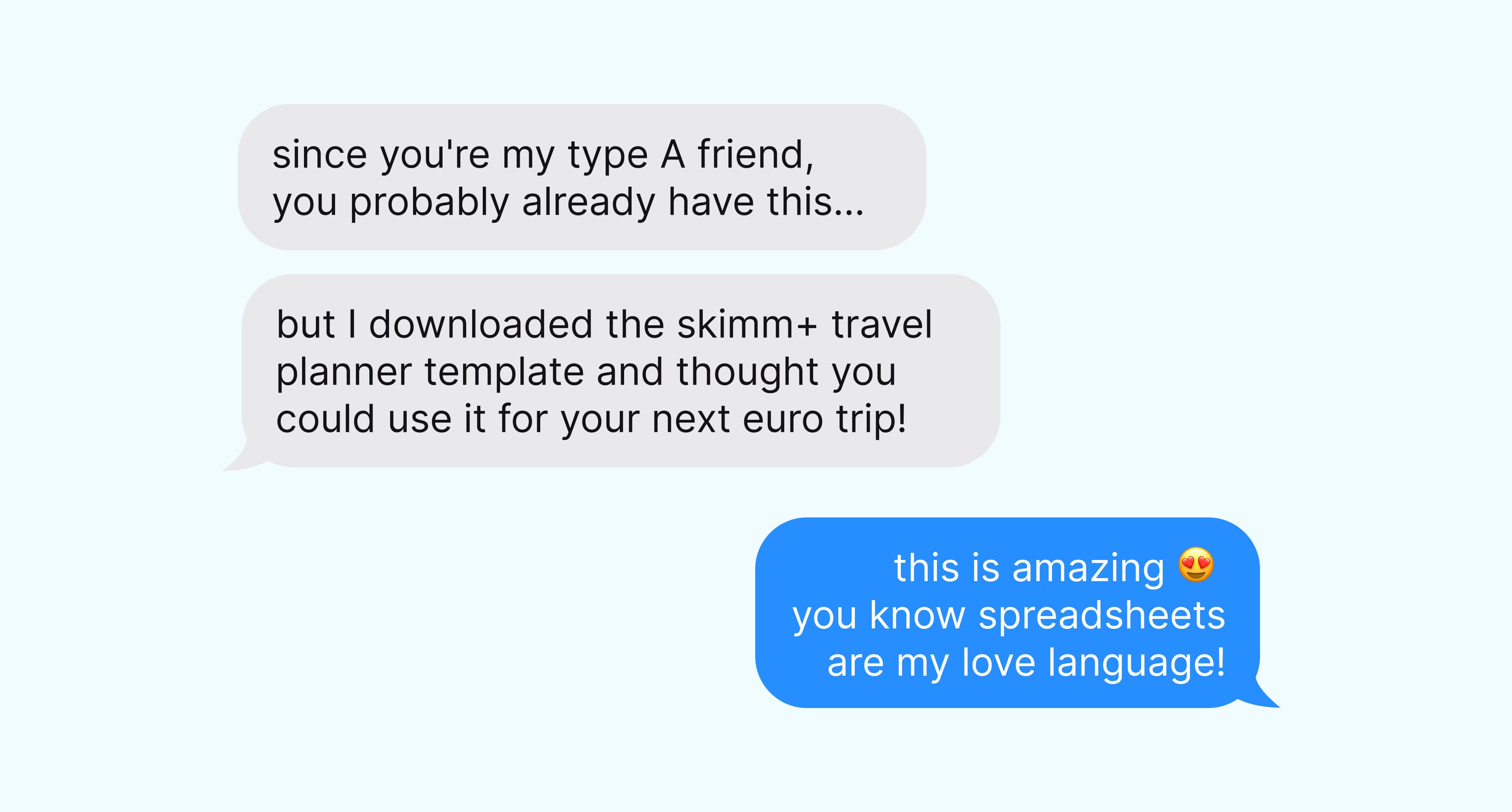 Skimm+ texting Over 40 without Kids